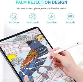 img 1 attached to 🖊️ Стилус-перо для iPad Apple (2018 и позже) - Отклонение ладони, Детекция наклона, Магнитное притяжение - Совместимо с iPad Pro (11/12.9 дюймов), iPad 6/7/8-го поколения, iPad Air 3/4-го поколения, iPad Mini 5-го поколения.