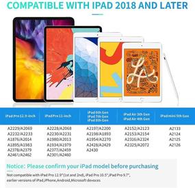 img 3 attached to 🖊️ Стилус-перо для iPad Apple (2018 и позже) - Отклонение ладони, Детекция наклона, Магнитное притяжение - Совместимо с iPad Pro (11/12.9 дюймов), iPad 6/7/8-го поколения, iPad Air 3/4-го поколения, iPad Mini 5-го поколения.