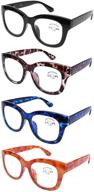 🤓 dazzle and protect your eyes: doovic 4 pack fashion reading glasses with blue light blocking technology and anti-eyestrain features - perfect for women and men, 2.00 strength logo