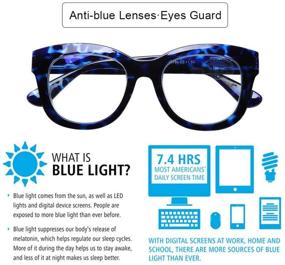 img 2 attached to 🤓 Dazzle and Protect your Eyes: DOOViC 4 Pack Fashion Reading Glasses with Blue Light Blocking Technology and Anti-Eyestrain Features - Perfect for Women and Men, 2.00 Strength