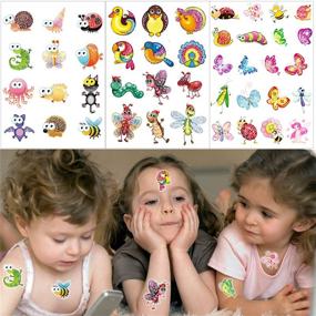img 2 attached to 🦋 180pcs Glitter Temporary Tattoos for Kids - Flower Fairy, Princess, Butterfly, Animal Fake Tattoo Sticker for Girls - Ideal Birthday Party Favor, Gift Bag Filler, Rewards