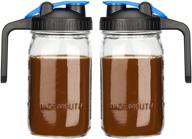 🍹 bedoo 32 ounce mason jar pitcher with wide mouth and airtight lid - 1 quart pitcher for iced tea, sun tea, juice, coffee, set of 2 logo