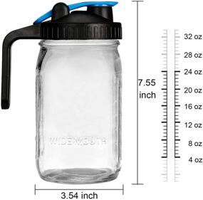 img 3 attached to 🍹 Bedoo 32 Ounce Mason Jar Pitcher with Wide Mouth and Airtight Lid - 1 Quart Pitcher for Iced Tea, Sun Tea, Juice, Coffee, Set of 2