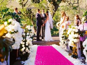 img 4 attached to 💖 2FTx15FT Hot Pink Sequin Aisle Runner - Fuchsia Glitter Carpet for Wedding Ceremony, Party, Prom Event