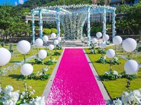 img 3 attached to 💖 2FTx15FT Hot Pink Sequin Aisle Runner - Fuchsia Glitter Carpet for Wedding Ceremony, Party, Prom Event