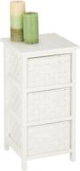 honey-can-do 3-drawer natural wood frame storage organizer chest, 12.01 by 24.80-inch, white: versatile and stylish storage solution логотип