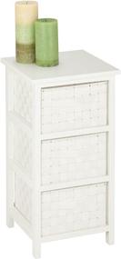 img 2 attached to Honey-Can-Do 3-Drawer Natural Wood Frame Storage Organizer Chest, 12.01 by 24.80-Inch, White: Versatile and Stylish Storage Solution