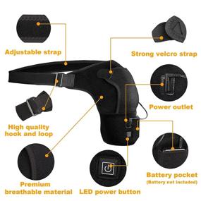 img 1 attached to 🔥 Подогревающая бандажная повязка на плечо - грелка для плеч для мужчин и женщин, поддержка плеча для снятия боли, разрыва сухожилия плеча, компрессионный рукав, плечевого сустава - 3 режима подогрева (работает без батареек)
