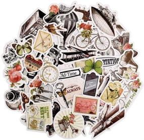 img 3 attached to 🎨 50 PCS Vintage Scrapbooking Stickers: FaCraft Supplies for Creative Crafting