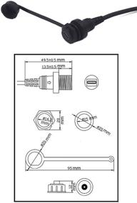 img 2 attached to 💻 Kework USB Type C Flush Mount Extension Cable - 0.3M Male to Female for Car Truck Boat Motorcycle Dashboard - Sync,Charge & Data Transfer