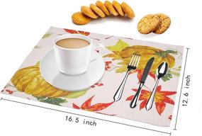 img 3 attached to Placemat Resistant Waterproof Thanksgiving Placemats