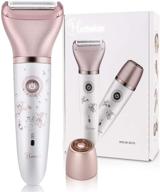 rose gold 2 in 1 wet & dry rechargeable electric razor for women, tencoz hair removal - perfect for legs, underarms, bikini with pop-up trimmer and 2 changeable trimmer heads logo