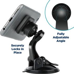 img 3 attached to Tech Armor Magnetic Car Mount - Universal Windshield Suction Cup for iPhone, Galaxy, Google, LG & More (Black)