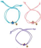 🐢 claire's pastel turtle stretch best friends bracelets- set of 3, gold tone with pink/blue/purple cord logo