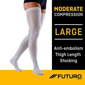 img 3 attached to 🧦 FUTURO Anti-Embolism Closed Toe Thigh Length Stockings, White - 1 pair