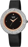 burgi bur220bkr swarovski accented stainless logo