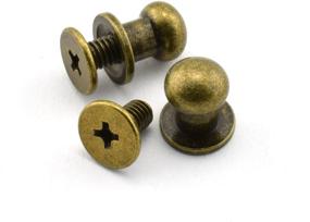 img 3 attached to 🔩 LQ Industrial 12 Pack Bronze Round Head Slotted Chicago Screws 8x10x10mm Nail Rivet for DIY Leather Craft