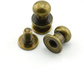 img 2 attached to 🔩 LQ Industrial 12 Pack Bronze Round Head Slotted Chicago Screws 8x10x10mm Nail Rivet for DIY Leather Craft