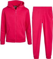 real love girls' jogger set - cozy 2-piece fleece hoodie and sweatpants (size: 7-16) logo