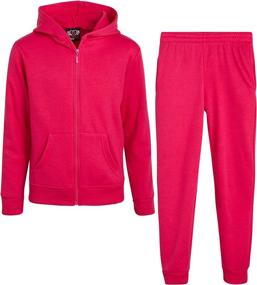 img 4 attached to Real Love Girls' Jogger Set - Cozy 2-Piece Fleece Hoodie and Sweatpants (Size: 7-16)