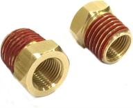 🔌 2pcs airbrush hose & compressor adapter: 1/8" female bsp to 1/4" male npt connector fitting conversion logo