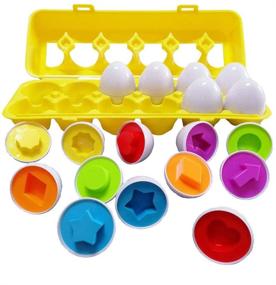 img 2 attached to 🥚 J-hong Matching Eggs: Educational Color & Shape Recognition Sorter Puzzle for Easter Travel Game – Early Learning Match Egg Set for Toddlers (12 Eggs)