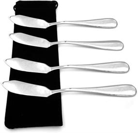 img 2 attached to 🍴 Versatile Stainless Steel Butter Knife Set for Breakfast Spreads, Cheese and Condiments - Pack of 4