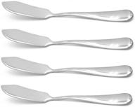 🍴 versatile stainless steel butter knife set for breakfast spreads, cheese and condiments - pack of 4 logo