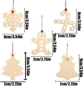 img 2 attached to VEYLIN Christmas Wooden Ornaments: DIY Hanging Wood Ornaments for Festive Home Decoration (40Pack)