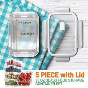 img 3 attached to 🍱 10-Piece Stackable Glass Meal Prep Containers Set with Locking Lids - BPA-Free Airtight Containers for Food Storage - NutriChef NCCLX5