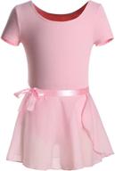 👗 danshow girls short sleeve leotard with skirt: perfect ballet tutu dress for kids logo