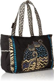 img 3 attached to 👜 Stylish Laurel Burch Medium Tote with Zipper Top - Discover Spotted Cats Collection