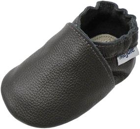 img 4 attached to 👞 Mejale Leather Moccasins: Top-notch Anti-Skid Prewalkers for Boys' – Stylish Slippers with Optimal Grip