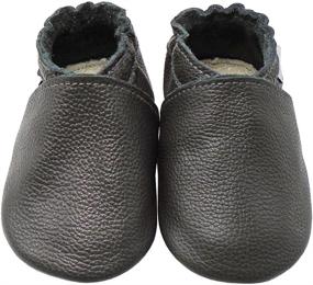 img 3 attached to 👞 Mejale Leather Moccasins: Top-notch Anti-Skid Prewalkers for Boys' – Stylish Slippers with Optimal Grip