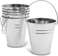 🏠 juvale galvanized metal buckets: 5 inch, 6 pack for stylish home decoration логотип