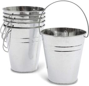 img 4 attached to 🏠 Juvale Galvanized Metal Buckets: 5 Inch, 6 Pack for Stylish Home Decoration