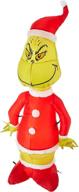 captivating gemmy inflatable grinch 🎅 as santa – standing 4' tall logo