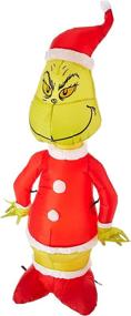 img 1 attached to Captivating Gemmy Inflatable Grinch 🎅 as Santa – Standing 4' Tall