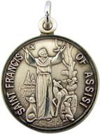 🐾 sacred 7/8 inch sterling silver saint francis of assisi with animals medal by hmhreligiousmfg: a reverential piece logo