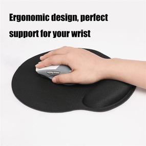 img 1 attached to 🖤 Black Keyboard and Wrist Rest Pink Mouse Pad with Ergonomic Memory Foam - Ideal for Computers, Laptops, Office, and Home - Comfortable Typing Pad with Wrist Pain Relief Cover - Non-Slip Rubber Base