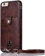 📱 jaorty pu leather wallet case for iphone 6/6s with necklace lanyard, card holder, and adjustable detachable anti-lost neck strap - brown, 4.7 inch apple iphone 6 iphone 6s logo