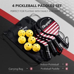 img 3 attached to niupipo Pickleball Paddles Set - 4 Paddles with 6 Balls, 1 Carry Bag - 7-ply Basswood Wood Pickleball Paddles - Safe Edge Guard, Cushioned Grip - Wooden Pickleball Paddle 4 Pack for Beginners