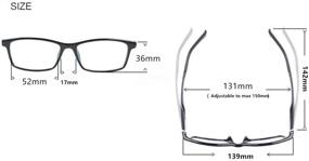 img 1 attached to Black Frame Reading Glasses +4.25 for Men and Women - Office Eyewear Eyeglasses