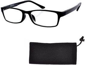 img 4 attached to Black Frame Reading Glasses +4.25 for Men and Women - Office Eyewear Eyeglasses