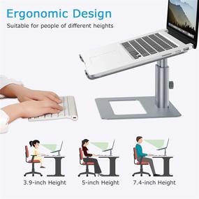 img 1 attached to 👨 Ergonomic Aluminum Laptop Stand, BoYata Height Adjustable Computer Holder for Desk - Compatible with MacBook Pro/Air, Dell, Lenovo, HP, Samsung, and More Laptops 11-17