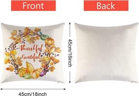 img 3 attached to TGOOD Fall Decor Pillow Covers 18x18 Set of 4: Harvest Pumpkin Farmhouse Theme for Home Decoration, Thanksgiving Accent with Happy Fall Outdoor Appeal - Sofa Couch Cushion Cases