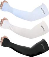 🌞 qmeet 3pcs uv protection cooling arm sleeves cover for women and men – enhance your comfort and sun safety logo