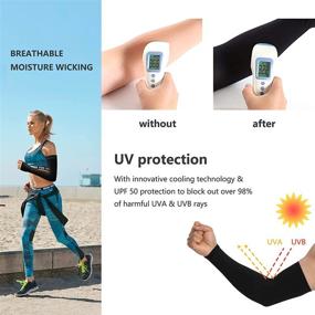 img 3 attached to 🌞 QMEET 3PCS UV Protection Cooling Arm Sleeves Cover for Women and Men – Enhance Your Comfort and Sun Safety