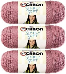 img 2 attached to 🍷 Plum Wine Caron Simply Soft Yarn Solids (3-Pack) - H97003-9722