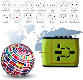 img 1 attached to 🌍 Universal Travel Adapter with Dual USB Ports for 150+ Countries - All in One Plug Adapter for Global Travel (Green)